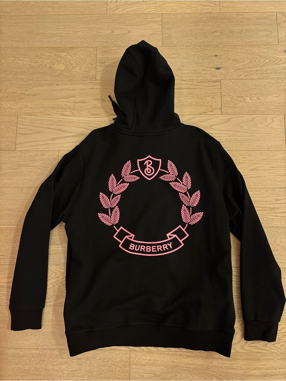 Burberry Men’s Black Hooded Sweatshirt with Small Logo and Large Back Design - Picture 4 of 4